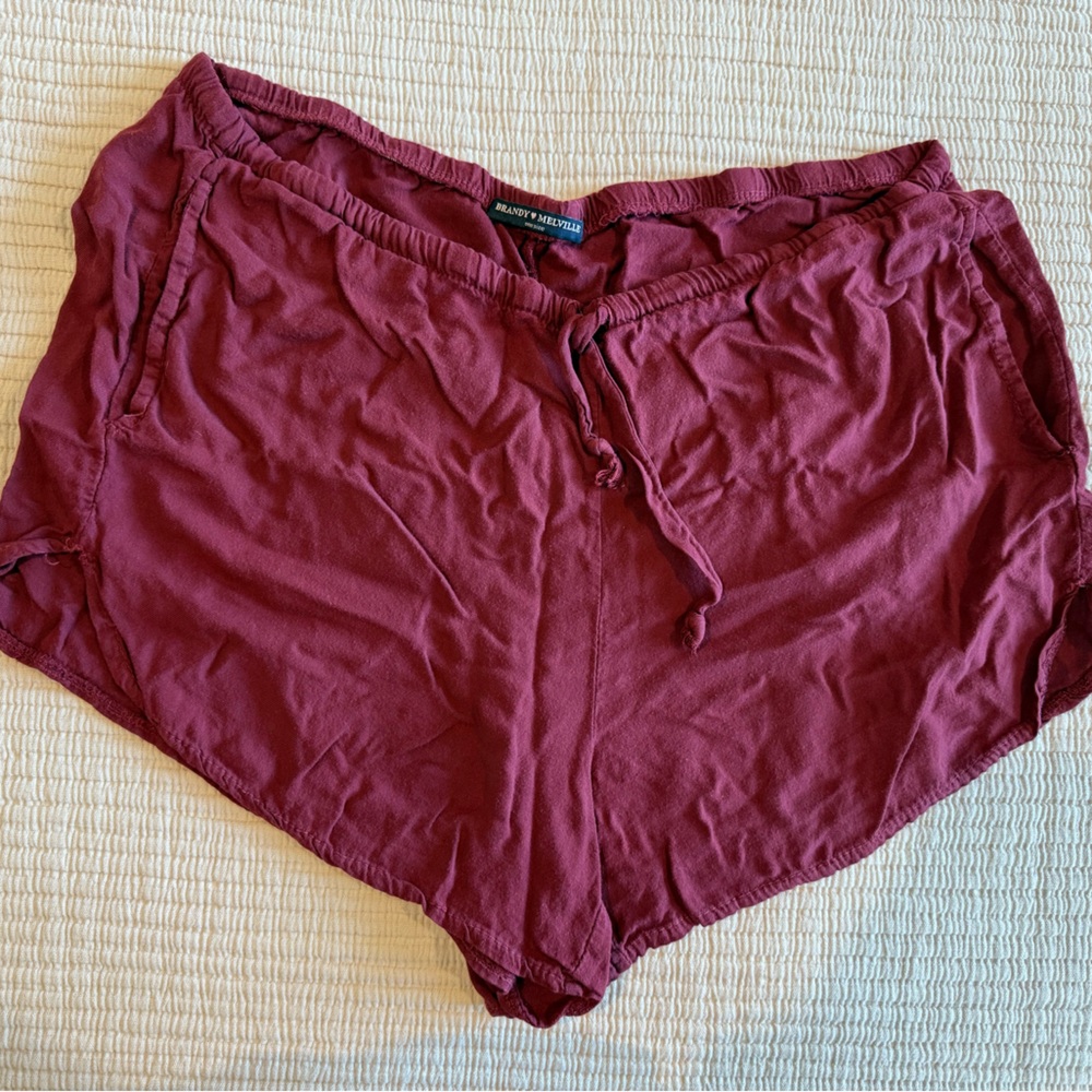 Brandy Melville - Maroon Drawstring Shorts – One Size